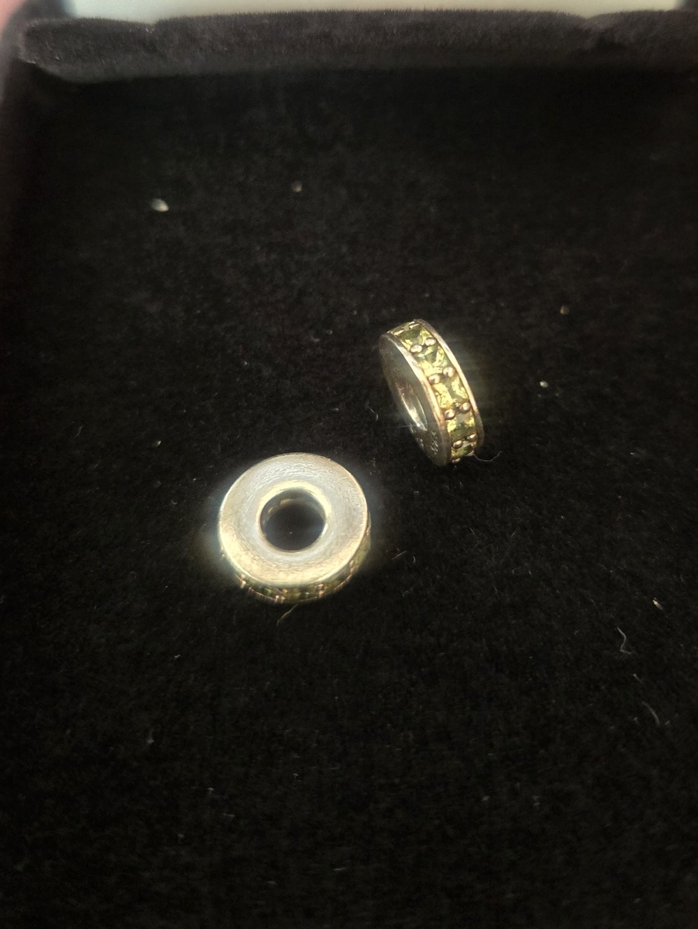 Pandora Eternity Spacer with Green Crystal